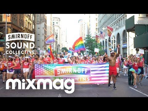 NOMI RUIZ house set at the Smirnoff Pride Parade Float